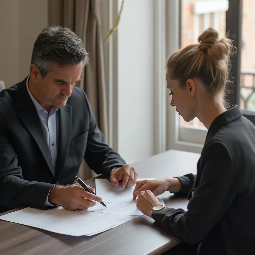 Abogado asesorando a cliente